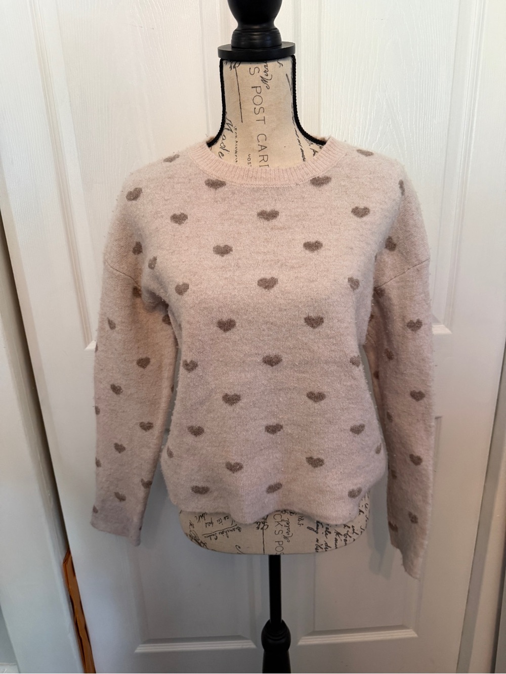 Splendid Heart Print Sweater M